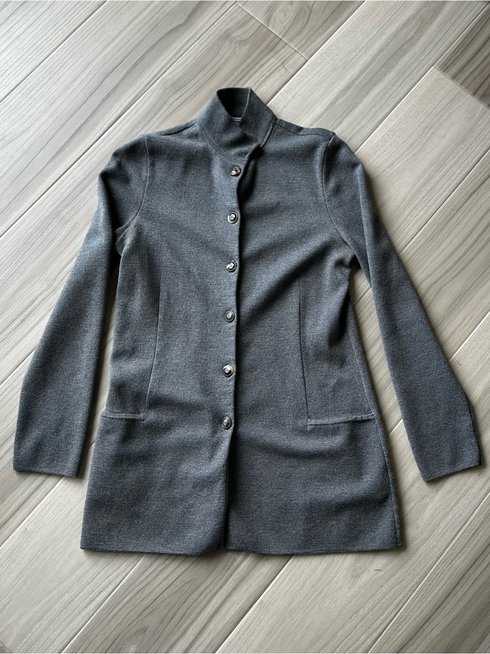 Wolford Charcoal Gray Long Button Cardigan